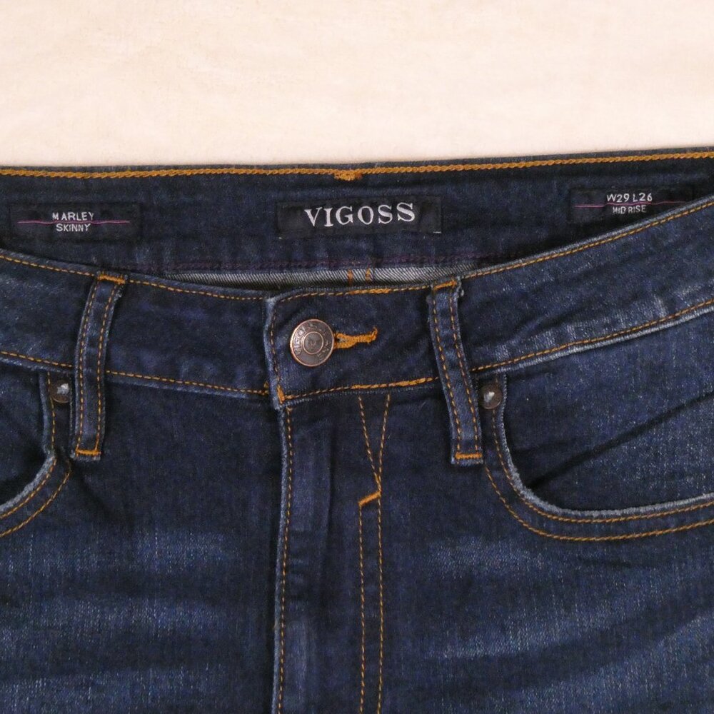 Vigoss Marley Skinny Jeans Size 29 Dark Wash Cropped Mid Rise - Picture 10 of 10